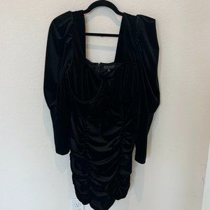 ELOQUII Women Plus Bustier Velvet Dress Black Size 18